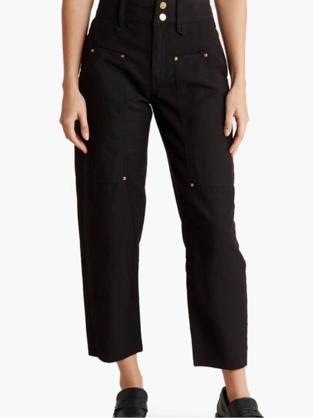FRAME Twisted Utility Cropped Pant Black Size 27